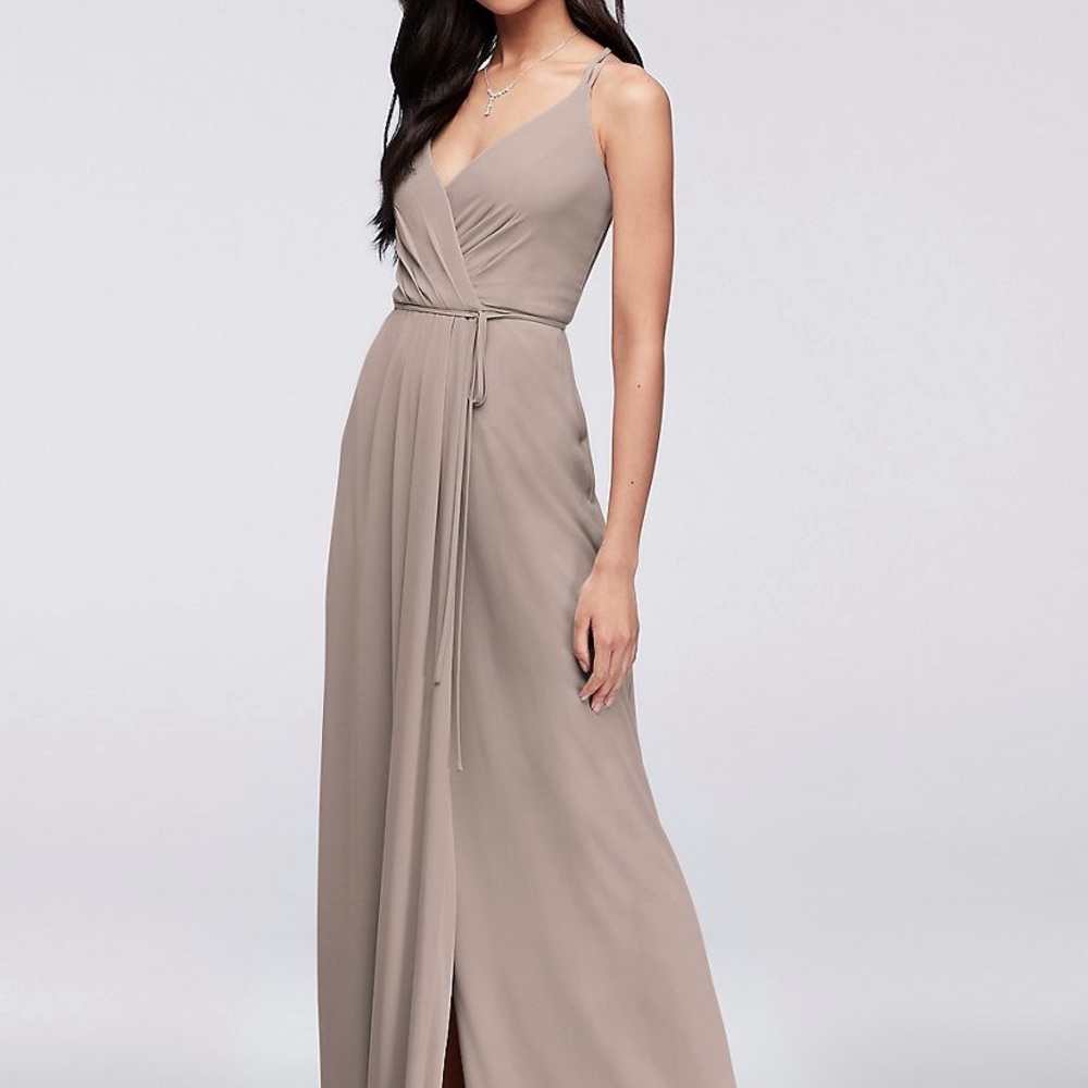 David’s Bridal Champagne color Bridesmaids dress